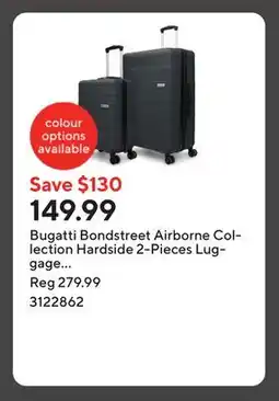 Staples Bugatti Bondstreet Airborne Collection Hardside 2-Pieces Luggage Set - Black offer