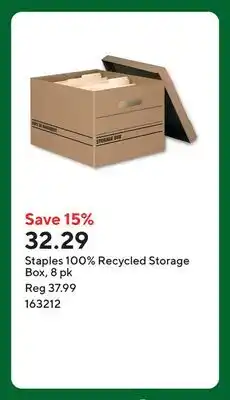 Staples Staples 100% Recycled Storage Box, 8 pk offer