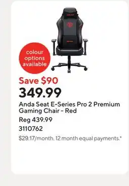Staples Anda Seat E-Series Pro 2 Premium Gaming Chair - Red offer