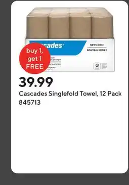 Staples Cascades Singlefold Towel, 12 Pack offer