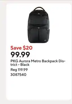 Staples PKG Aurora Metro Backpack District - Black offer