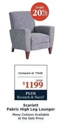 La Z Boy Scarlett Fabric High Leg Lounger offer
