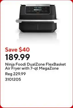 Staples Ninja Foodi DualZone FlexBasket Air Fryer with 7-qt MegaZone offer