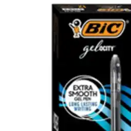 Staples BIC Gelocity Gel Pens - Retractable - 0.7mm - Black - 12 Pack offer