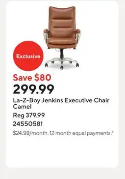 Staples La-Z-Boy Jenkins Executive Chair Camel offer