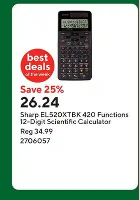 Staples Sharp EL520XTBK 420 Functions 12-Digit Scientific Calculator offer
