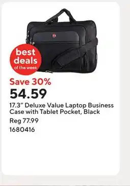 Staples 17.3 Deluxe Value Laptop Business Case with Tablet Pocket, Black offer