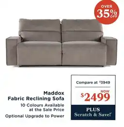 La Z Boy Maddox Fabric Reclining Sofa offer