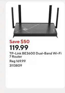Staples TP-Link BE3600 Dual-Band Wi-Fi 7 Router offer