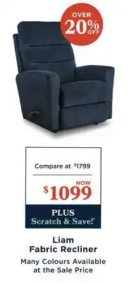 La Z Boy Liam Fabric Recliner offer