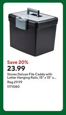 Staples Storex Deluxe File Caddy with Letter Hanging Rails, 15 x 15 x 40, Black offer