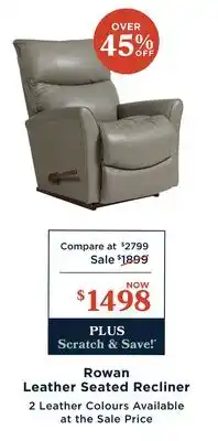 La Z Boy Rowan Leather Seated Recliner offer