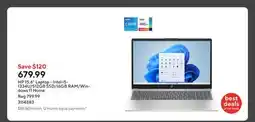 Staples HP 15.6 Laptop - Intel i5-1334U/512GB SSD/16GB RAM/Windows 11 Home offer