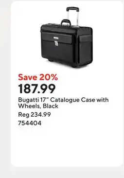 Staples Bugatti 17 Catalogue Case with Wheels, Black offer