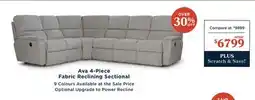 La Z Boy Ava 4-Piece Fabric Reclining Sectional offer