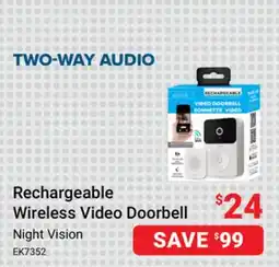 Visions Electronics Rechargeable Wireless Video Doorbell offer