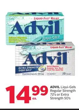 Rexall ADVIL Liqui-Gels Regular Strength 72's or Extra Strength 50's offer