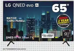 Visions Electronics LG 65 QNED 91 4K Smart TV offer