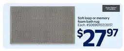 Walmart Soft loop or memory foam bath rug offer