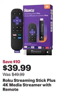Best Buy Roku Streaming Stick Plus 4K Media Streamer with Remote offer
