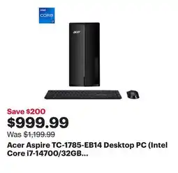 Best Buy Acer Aspire TC-1785-EB14 Desktop PC (Intel Core i7-14700/32GB RAM/1TB SSD/Windows 11) offer