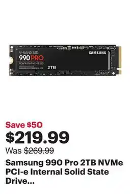 Best Buy Samsung 990 Pro 2TB NVMe PCI-e Internal Solid State Drive (MZ-V9P2T0B/AM) - English offer