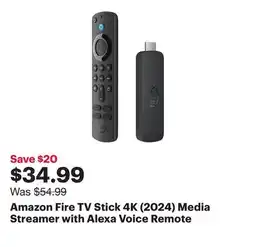 Best Buy Amazon Fire TV Stick 4K (2024) Media Streamer with Alexa Voice Remote offer