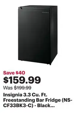 Best Buy Insignia 3.3 Cu. Ft. Freestanding Bar Fridge (NS-CF33BK3-C) - Black - Only at Best Buy offer