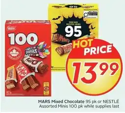 Sobeys Mars mixed chocolate or nestlé assorted minis offer