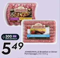 Sobeys Johnsonville breakfast or dinner pork sausages offer