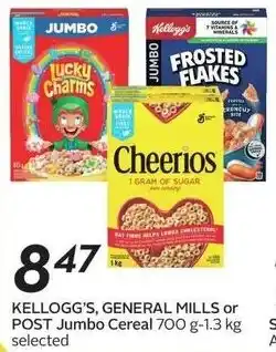 Sobeys Kellogg's an general mills or post jumbo cereal offer