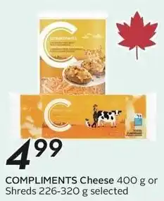 Sobeys Compliments cheese or shreds offer