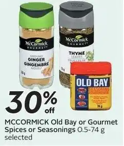 Sobeys Mccormick old bay or gourmet spices or seasonings offer