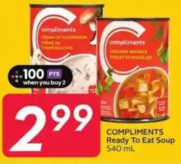 Sobeys Compliments ready to eat soup offer