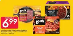 Sobeys Lou's kitchen fully cooked entrées or bacon offer
