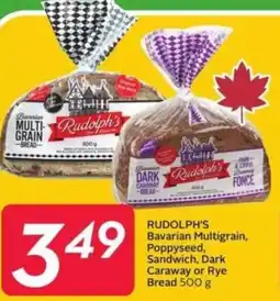 Sobeys RUDOLPH'S Bavarian Multigrain, Poppyseed, Sandwich, Dark Caraway or Rye Bread offer
