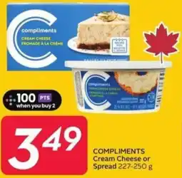 Sobeys Compliments cream cheese or spread offer
