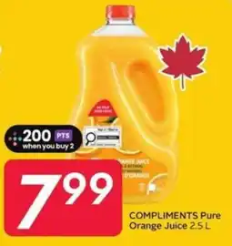 Sobeys Compliments pure orange juice offer