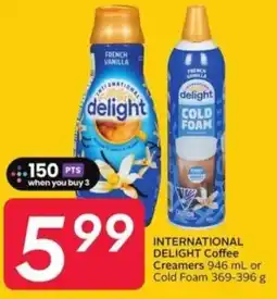Sobeys Delight coffee creamers or cold foam offer