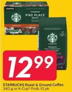 Sobeys Starbucks roast & ground coffee or k-cup pods offer