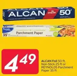 Sobeys Alcan foil, non-stick or reynolds parchment paper offer