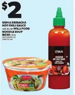 Loblaws Ushia sriracha hot chili sauce offer
