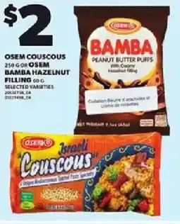 Loblaws Osem couscous or osem bamba hazelnut filling offer