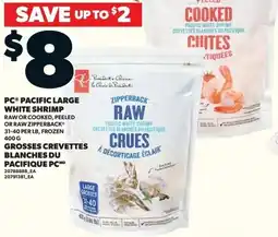 Loblaws PC pacific large white shrimp offer