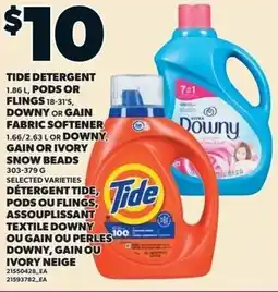 Loblaws Tide detergent and pods or flings offer