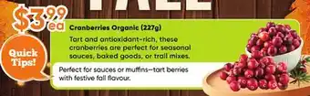 Healthy Planet Cranberries Organic offer