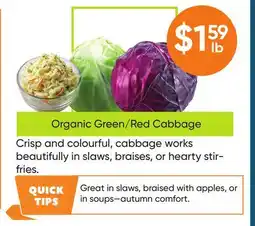 Healthy Planet Organic Green/Red Cabbage offer