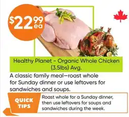 Healthy Planet Healthy Planet-Organic Whole Chicken offer