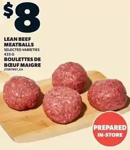 Loblaws Lean beef meatballs offer