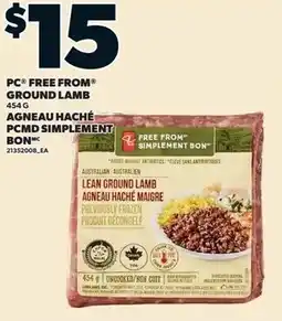 Loblaws PC free from ground lamb offer